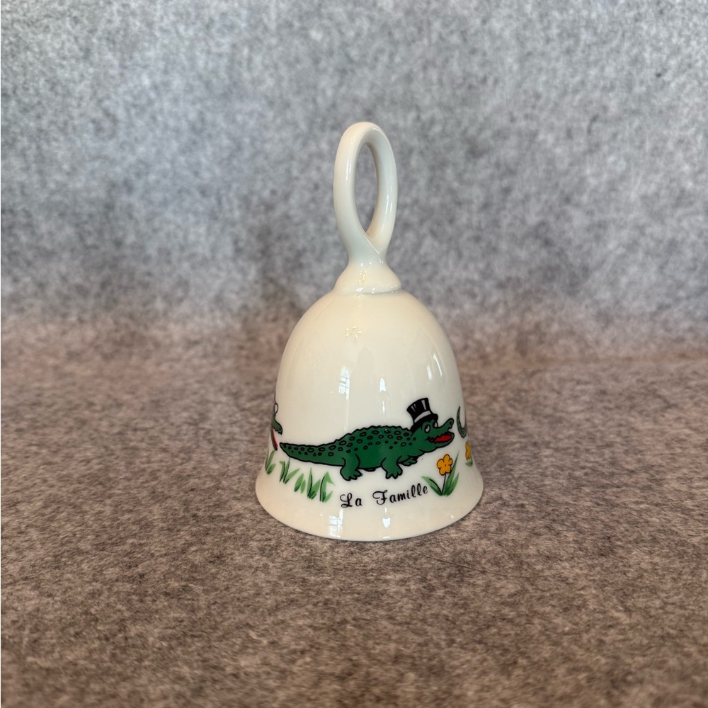 Vintage Papel Novelty Porcelain Bell La Famille Alligator A’ La Gator, Japan